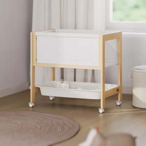 Boori Tidy Kids Bassinet/Change Table - 2 in 1, Almond & Barley White