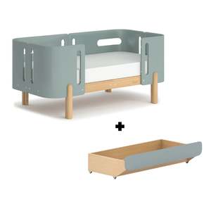 Boori Nova Evolve Kids Bedside Bed with Drawer, Blueberry