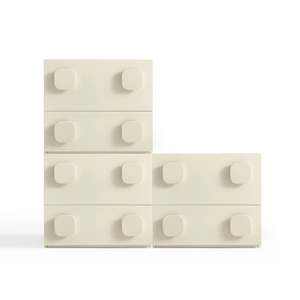 Modern Style Furniture: Linspire Mosaic Set of 3 Modular Storage Cabinets, Off-White