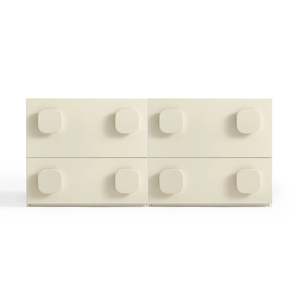 Linspire Mosaic Set of 2 Modular Storage Cabinets, Off-White