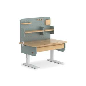 Boori Ergonomic Kids Desk (100cm) With Pegboard Hutch Package, Blueberry