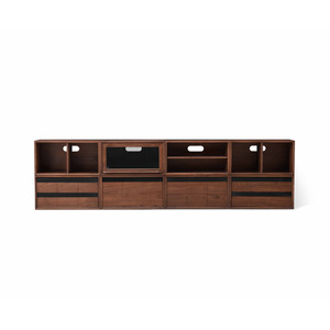 Solidwood Luxembourg Set of 8 Modular Entertainment Unit, American Black Walnut