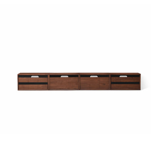 Solidwood: Solidwood Luxembourg Set of 4 Modular Entertainment Unit, American Black Walnut