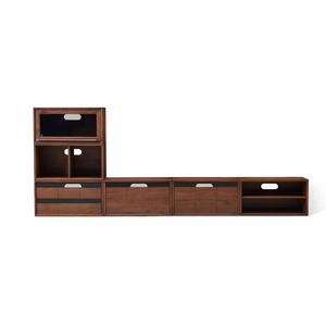 Solidwood: Solidwood Luxembourg Set of 6 Modular Entertainment Unit, American Black Walnut