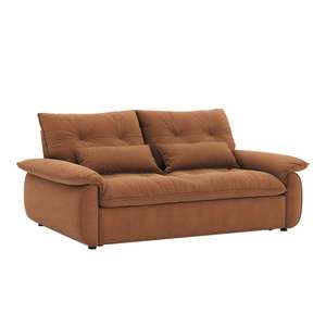 Linspire Rilla 3-Seater Sofa Bed, Linen-Look Fabric, Burnt Orange