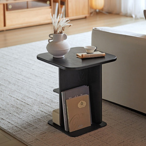 Linspire Valen Solid Wood Side Table with Shelf, Ash