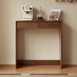 Console Tables: Linspire Walden Solid Wood Console Table, Walnut Oak