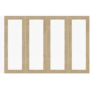 Bookcases Bookshelves: Loft Kiri Bookcase Glass Door, 4 Doors, Natural Wood