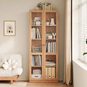 Linspire: Linspire Prism 2 Plastic Door Bookcase, Natural Wood