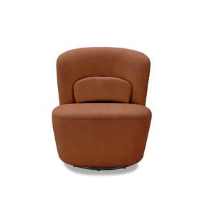 MODE Domi Linen Swivel Chair, Burnt Orange