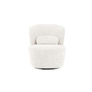 Armchairs: MODE Domi Boucle Swivel Chair, Pearly White