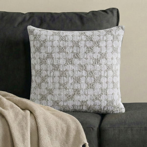 MODE Bloom Patterned Boucle Cushion, Grey & White