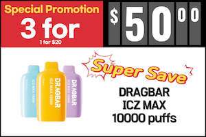 Prefilled Pods: DRAGBAR ICZ MAX POD 10000 Puffs