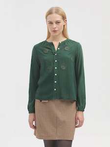 Nice Things: BCI Cotton Floral Shirt | English Green | Nice Things