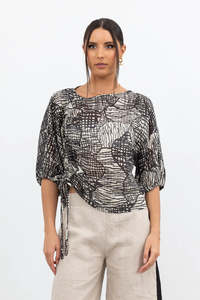 Blouses Shirts: Pixelated Pattern Top | XLab