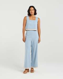 Blouses Shirts: Priscilla Crop | Indigo | Et Alia