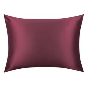 Silk Pillowcases: Burgundy Silk Pillowcase - USA Standard Size - Zip Closure
