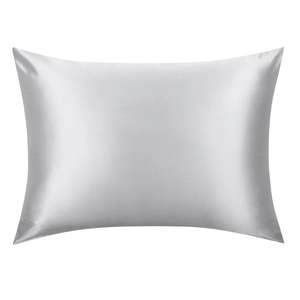 Silk Pillowcases: Silver Silk Pillowcase - King - Zip Closure