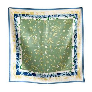 Silk Scarves: Retro Botanica Pure Mulberry Silk Square Scarf Bandana