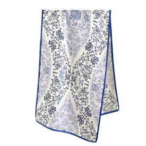 Vintage Luxe Pure Mulberry Silk Extra Large Long Scarf - Blue