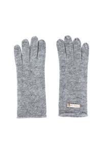 Cashmere Gloves: CASHMERE FINE KNIT GLOVES - GREY