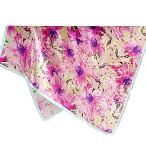 Silk Sunshine Summer Must Haves: Chrysanthemum Bloom Pure Mulberry Silk Scarf Silk Bandana