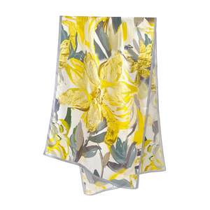 Silk Sunshine Summer Must Haves: Floral Sunshine Pure Mulberry Silk Extra Large Long Scarf