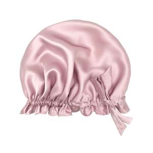 Silk Wellness Pamper Your Hair Skin: Large Double-Lined Adjustable Silk Hair Bonnet Turban - Pink