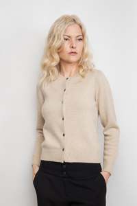 Heritage Golfer Cashmere Knitted Cardigan - Beige