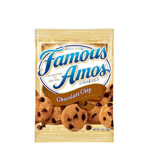 Baked Goods: Famous Amos Bite Sized Chocolate Chip Cookies 2oz/56g (Before 10 May 2025)