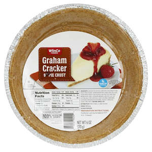 Baking: Winco Graham Cracker 9" Pie Crust 6oz/170g