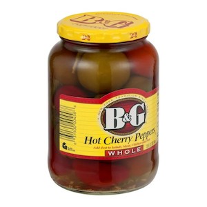 Pickles Relish: B&G Hot Cherry Peppers Whole 32floz/946ml