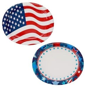 Patriotic Paper Plates Oval 6 Pack