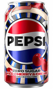 Beverages: Pepsi Wild Cherry & Cream Zero 12floz/355ml