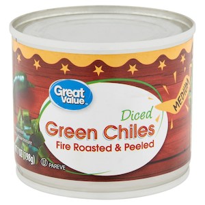 Great Value Fire Roasted & Peeled Green Chiles Medium 7oz/198g