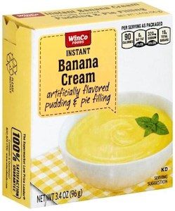 Meals: Winco Instant Pudding Banana Cream 3.4oz/96g