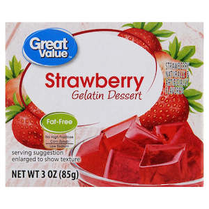 Meals: Great Value Strawberry Gelatin Dessert 3oz/85g