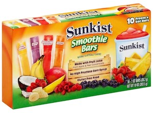 Sunkist Smoothie Bars 10pk 10oz/283.5g Freezer Pops