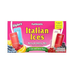 Desserts: Wylers Italian Ices Freezer Pops Berry & Cherry Mix 10pk