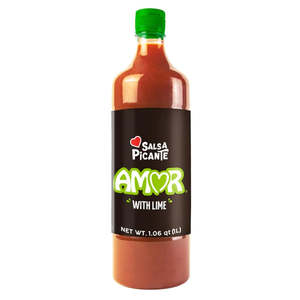 Sauce: Amor Salsa Picante with Lime Hot Sauce 1.06qt/1L
