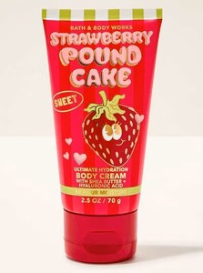 Personal Care: B&BW Body Cream Travel Strawberry Pound Cake by Bath & Body Works 2.5oz/70g