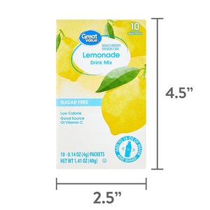 Great Value Drink Mix SF Lemonade STG 10pack