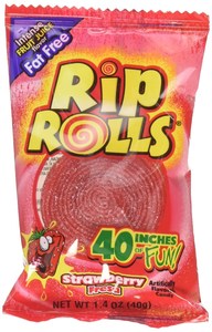 American Test Collection: Rip Rolls Strawberry candy 1.4oz/40g