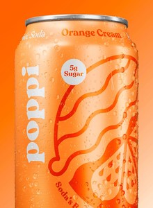 Beverages: Poppi Prebiotic Soda Orange Cream 12floz/355ml