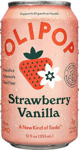 Beverages: Olipop Probiotic Strawberry Vanilla Soda 12floz/355ml