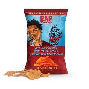 Nibbles Snacks: Rap Snacks Potato Chips Lil Baby "All In" Hot Flavor 2.5oz/71g