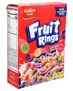 Breakfast: Golden Foods Fruit Rings 10oz/283.49g