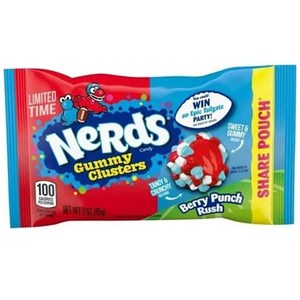 American Test Collection: Nerds Gummy Clusters Berry Punch Rush 3oz/85g