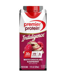 Premier Protein Shake Indulgence White Chocolate Raspberry 11floz (Best by 2 Sept 2026)