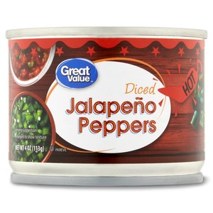 Great Value Fire Roasted Hot Diced Jalapeno Peppers 4oz/113g